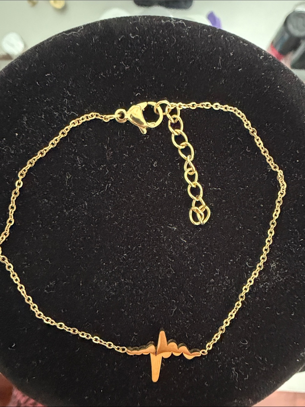 Gold Heartbeat Pendant Necklace - Minimal Pulse Bar Jewelry